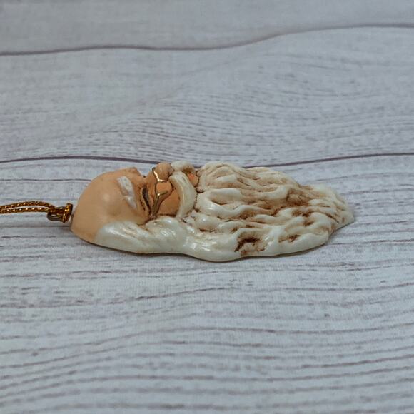 Santa Clause Face with Glasses Christmas Ornament and Magnet Plastic 2 5/8" H - Picture 3 of 11